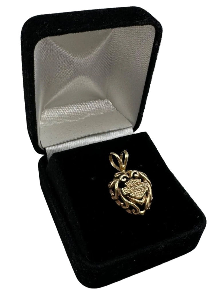 10k Yellow Gold Harley-Davidson Heart Pendant  3 Grams
