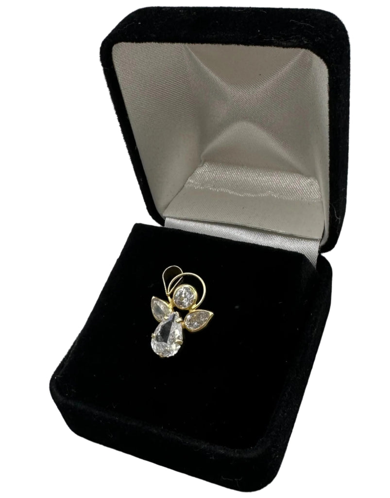 10k Yellow Gold CZ Angel Charm Pendant  1.3 Grams