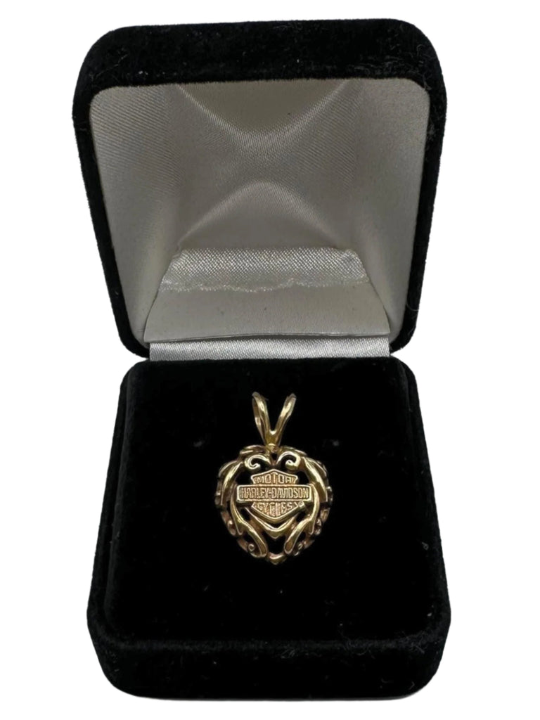 10k Yellow Gold Harley-Davidson Heart Pendant  3 Grams