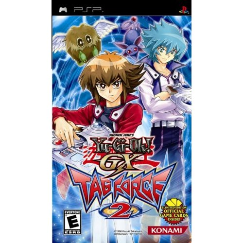 Yu-Gi-Oh! Tag Force 2 game case for PSP with characters and Konami branding.