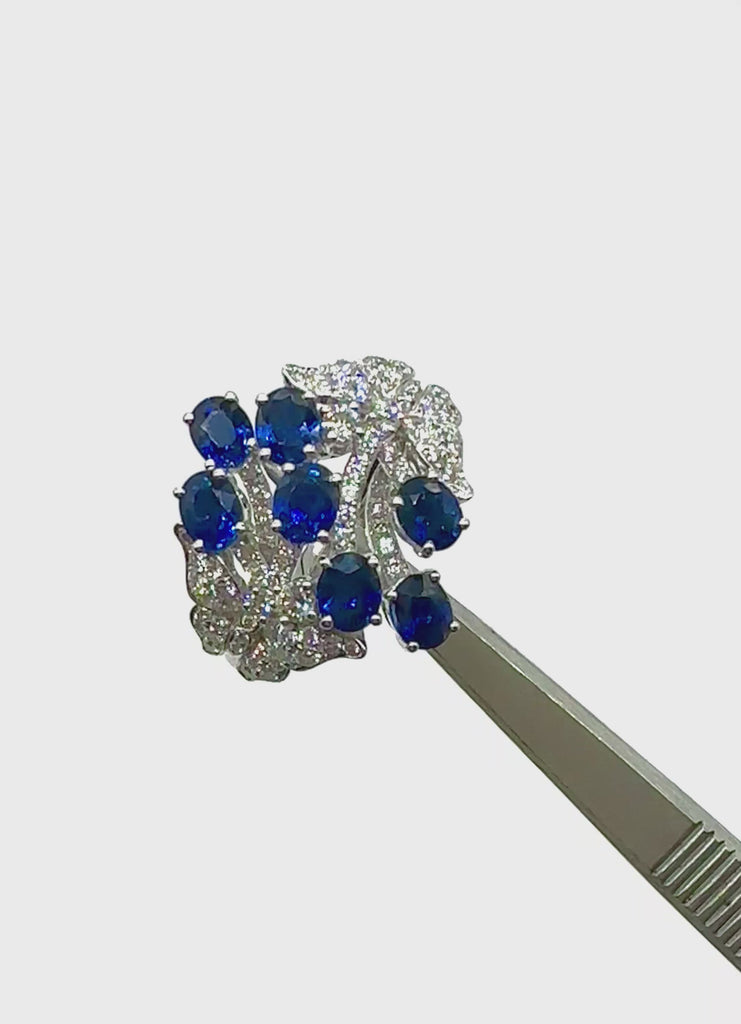 Sapphire and Diamond Butterfly Ring vid