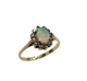 14K Yellow Gold Oval Opal & Diamond Halo Ring