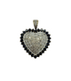 10K Yellow/White Gold 1CTW Pavé Diamond & Sapphire Framed Heart Pendant