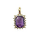 14K Yellow & White Gold Amethyst & Diamond Halo Pendant