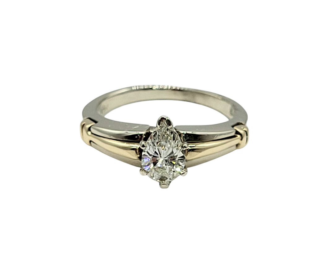 72 Point Pear Shaped Diamond Ring