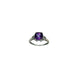 14K White Gold Cushion Cut Amethyst & Diamond Ring