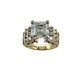 14K Yellow Gold 3.75CTW Lab Created Asscher Cut Diamond Ring