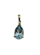 14K Yellow Gold Pear Aquamarine & Diamond Accent Pendant