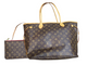Louis Vuitton Neverfull w/ Small Clutch