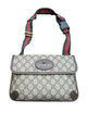 Gucci Neo Vintage GG Supreme Canvas Leather Flap Messenger Belt Bag