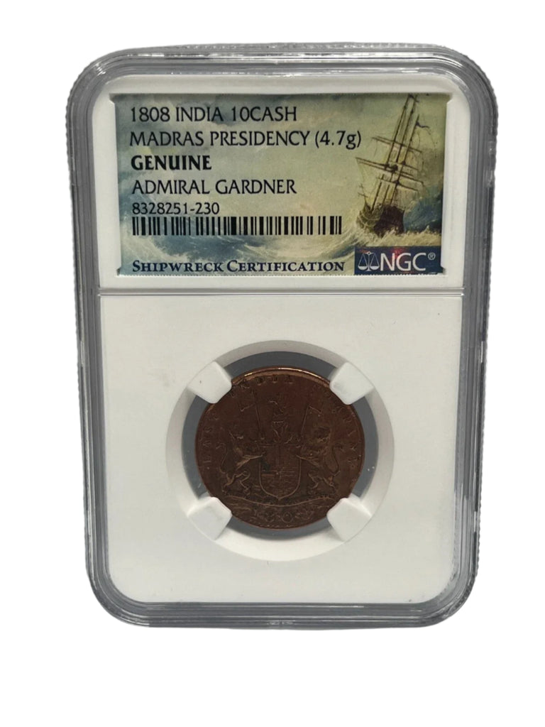 1808 India 1/4 Cash coin in NGC holder with certification label