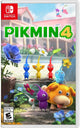 Game box for 'Pikmin 4' on Nintendo Switch with colorful Pikmin characters and a garden background.