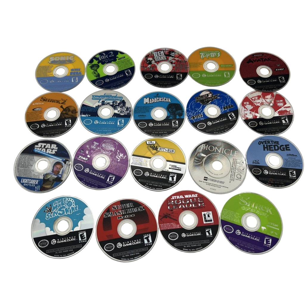 Collection of various DVD or CD covers on a white background