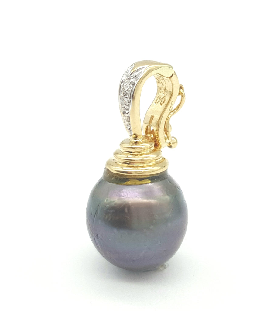 Black Pearl and Diamond Pendant - Dick's Pawn Superstore