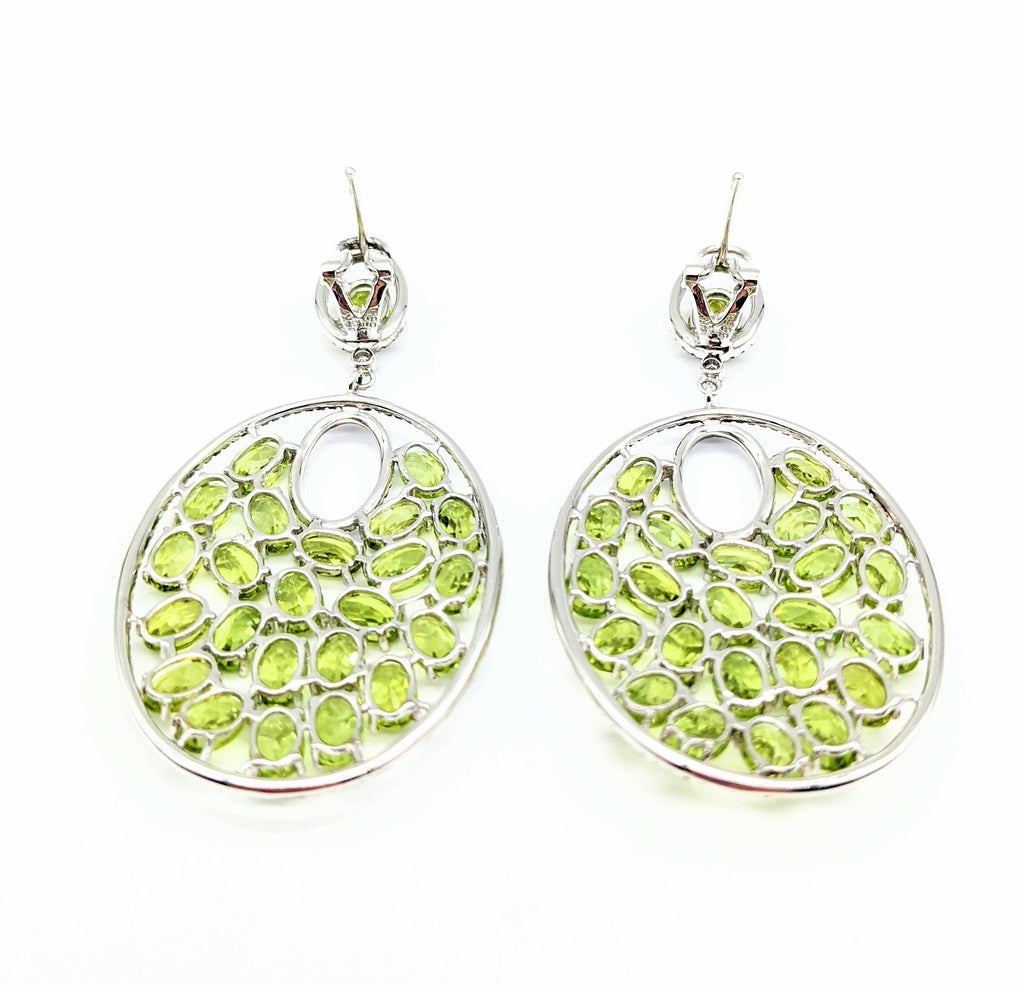 1.07 carat total weight diamond and peridot dangled earrings - Dick's Pawn Superstore