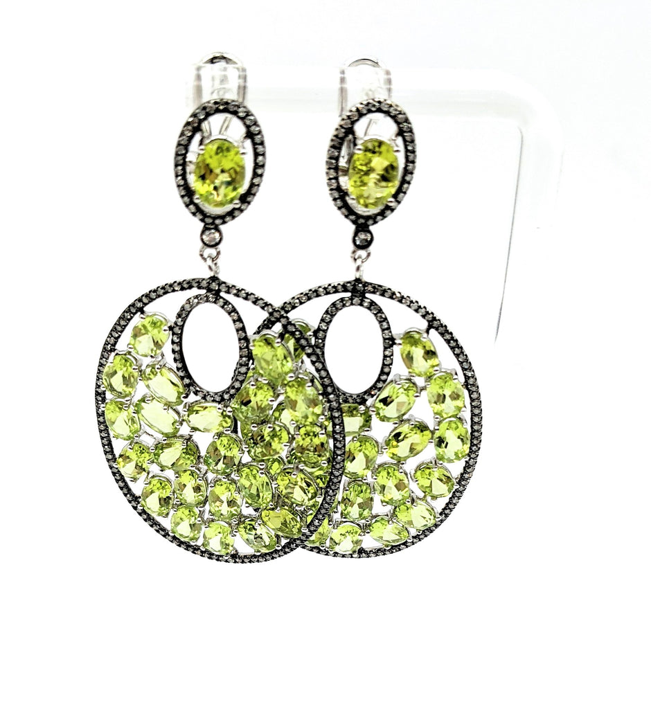 1.07 carat total weight diamond and peridot dangled earrings - Dick's Pawn Superstore