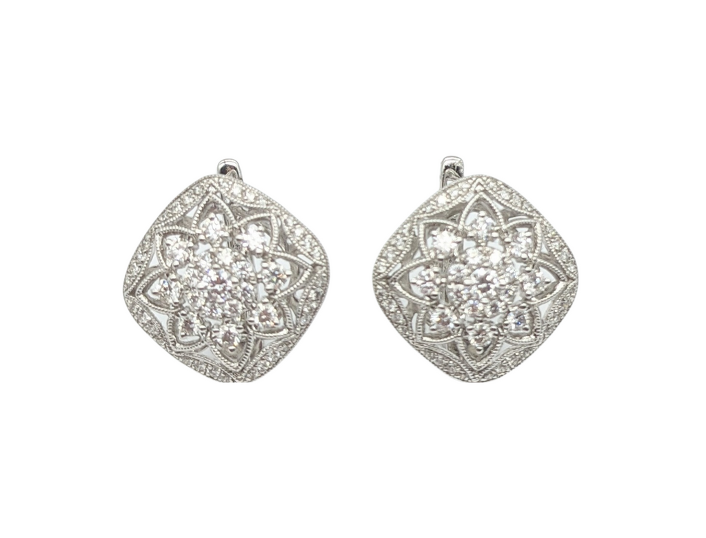 Diamond Floral Earrings - Dick's Pawn Superstore