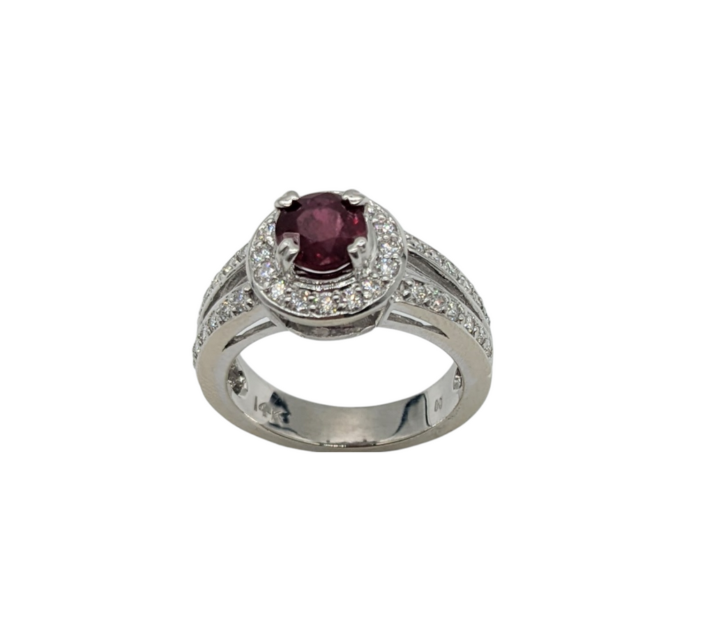 Ruby and Diamond Halo Ring - Dick's Pawn Superstore