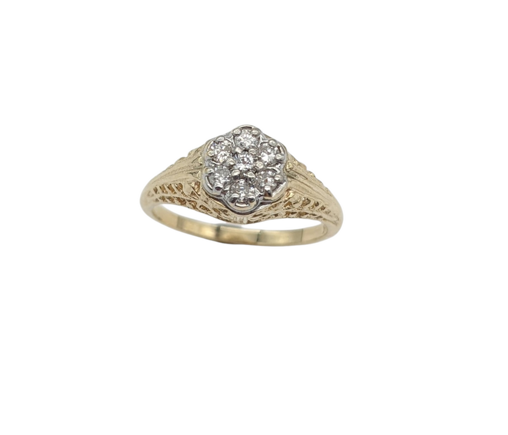 Diamond Floral Cluster Ring - Dick's Pawn Superstore