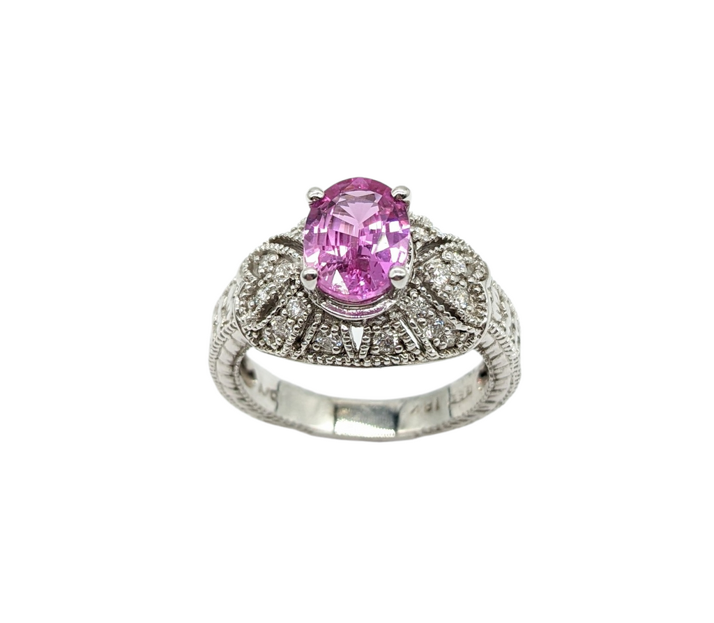 1.50 Carat Total Weight Pink Sapphire and Diamond Ring - Dick's Pawn Superstore