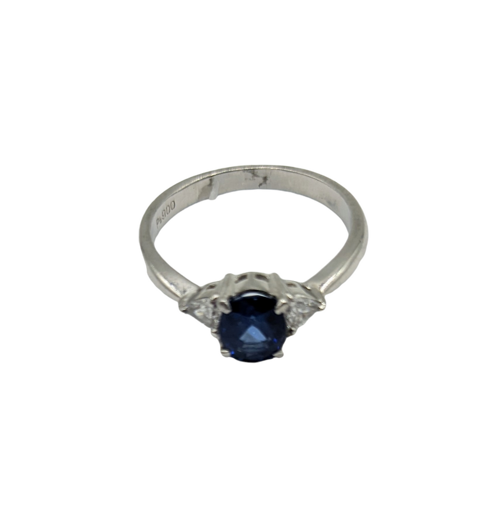 1.08 Carat Total Weight Sapphire Ring with Diamond Accents - Dick's Pawn Superstore