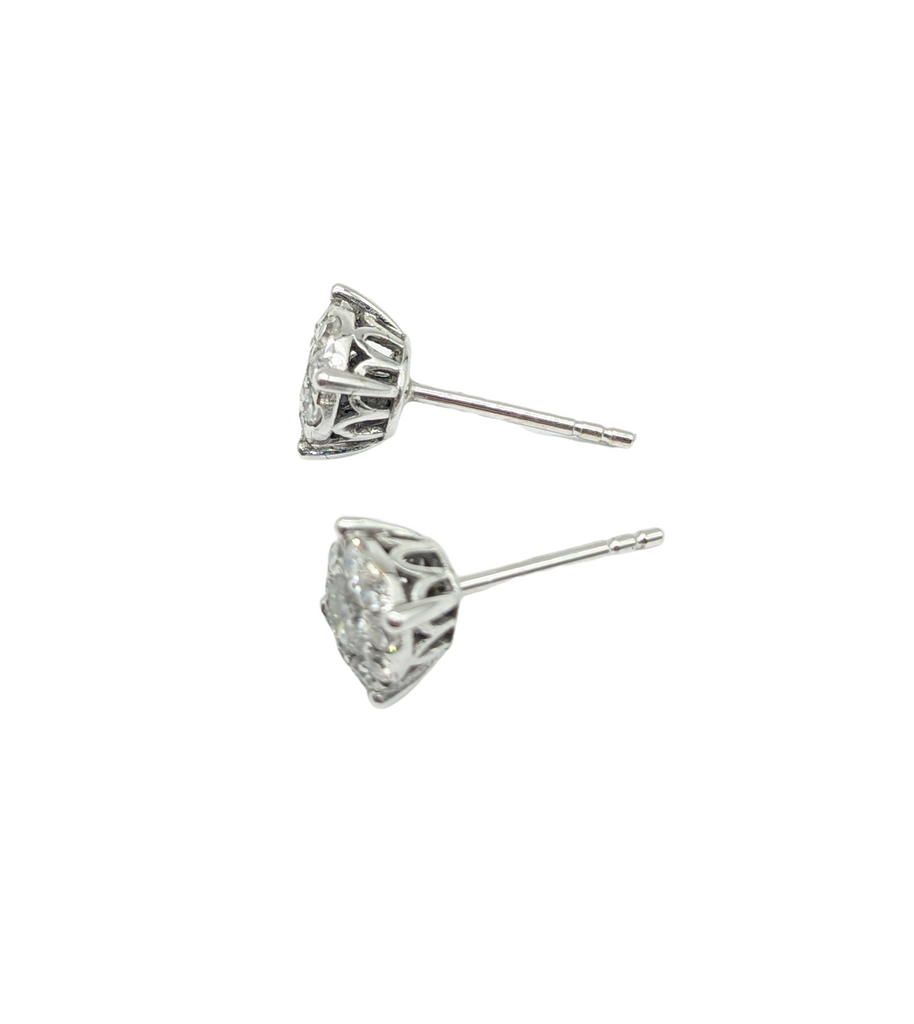 75 Point Total Weight Diamond Cluster Earrings - Dick's Pawn Superstore