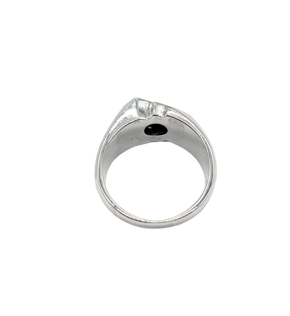 Onyx and Diamond Chip Bypass Men's Ring - Dick's Pawn Superstore