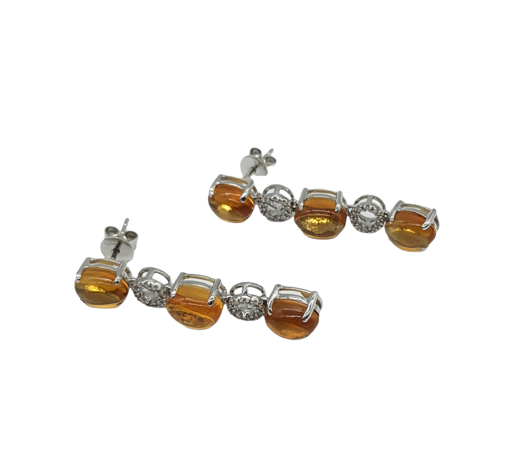 Citrine and Diamond Dangle Earrings - Dick's Pawn Superstore