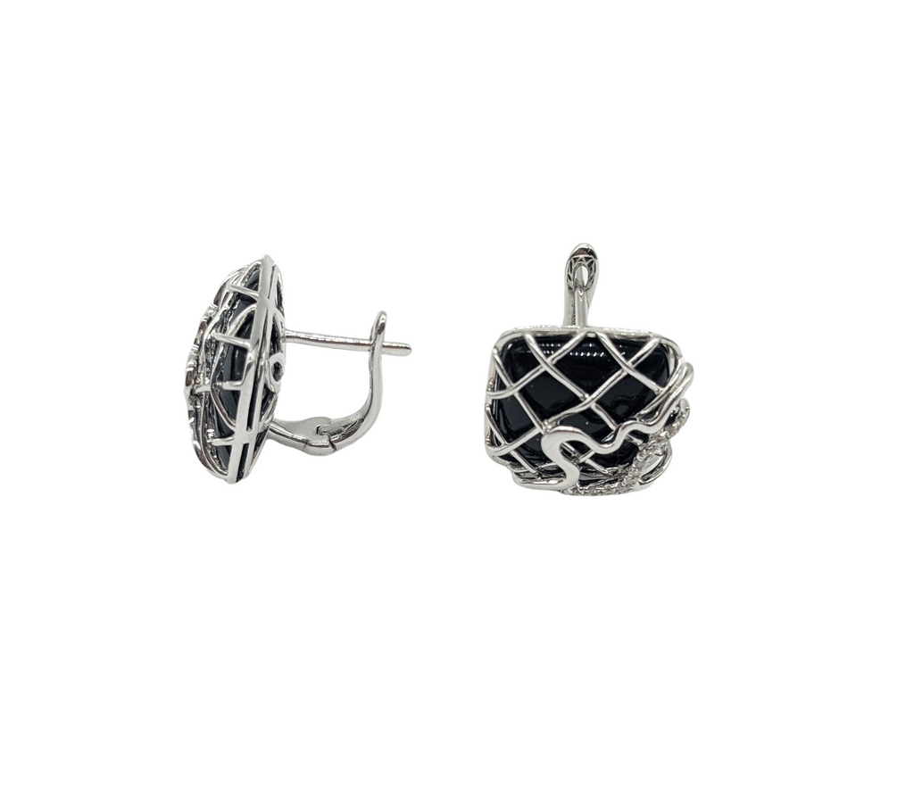 Onyx and Diamond Chip  Earrings - Dick's Pawn Superstore