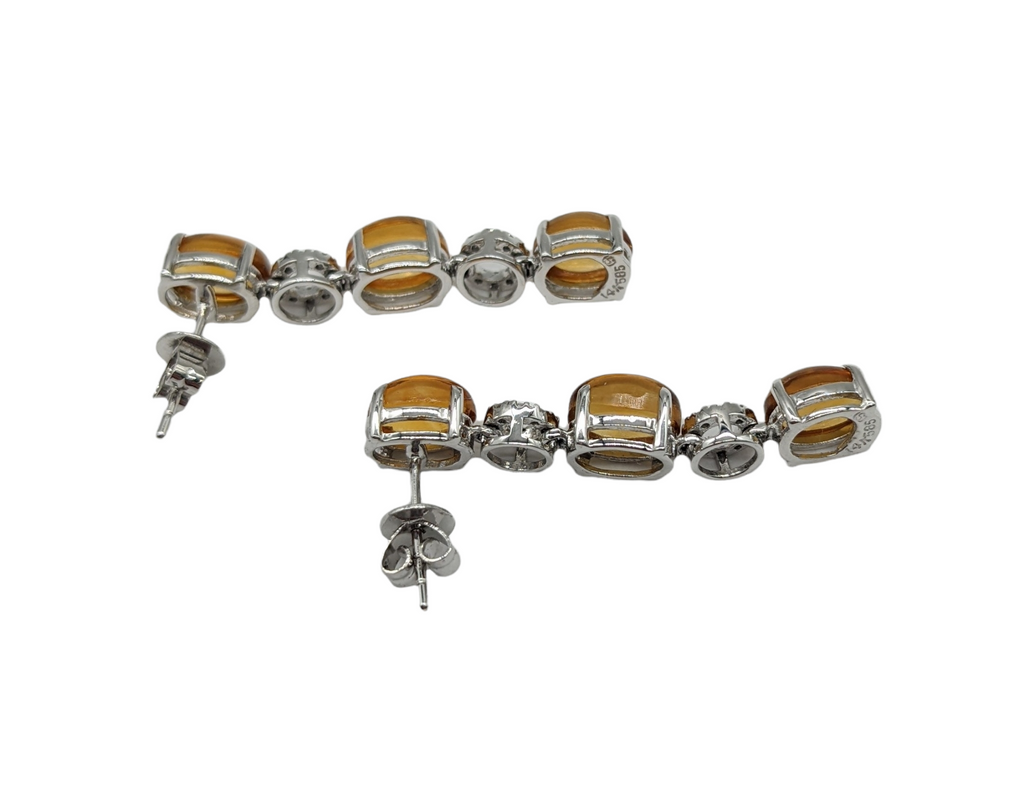 Citrine and Diamond Dangle Earrings - Dick's Pawn Superstore
