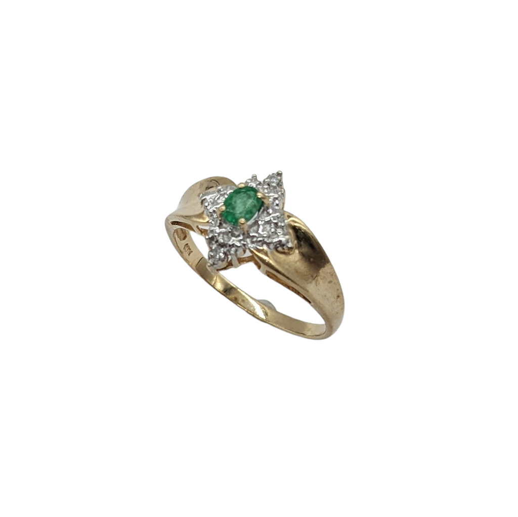 Emerald and Diamond Ladies Fashion Ring - Dick's Pawn Superstore