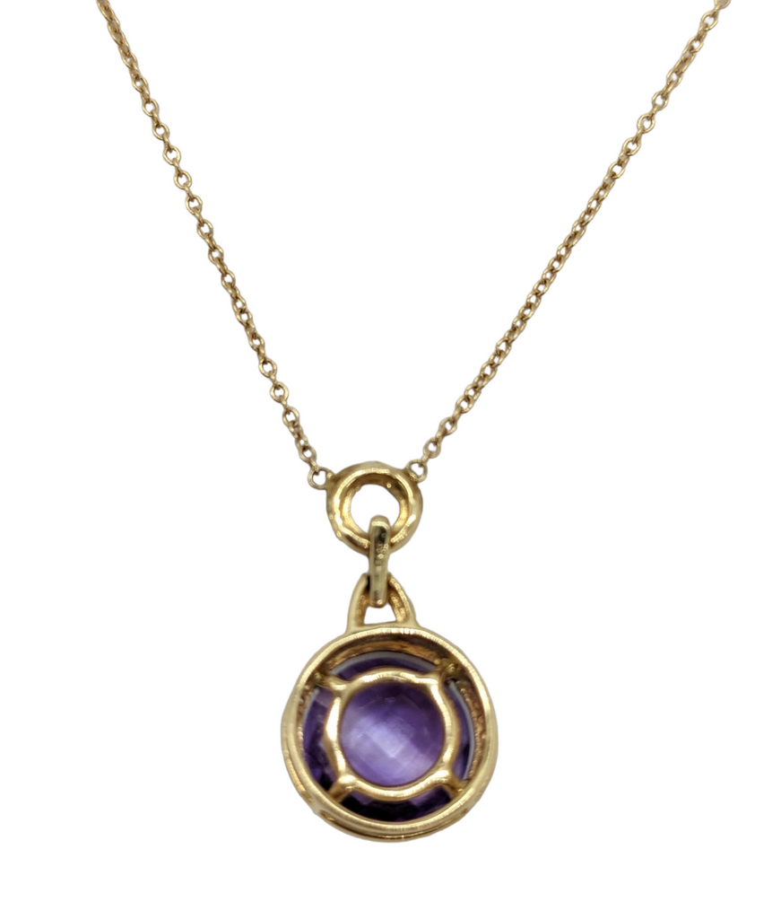 Diamond and Amethyst Pendant with Chain - Dick's Pawn Superstore