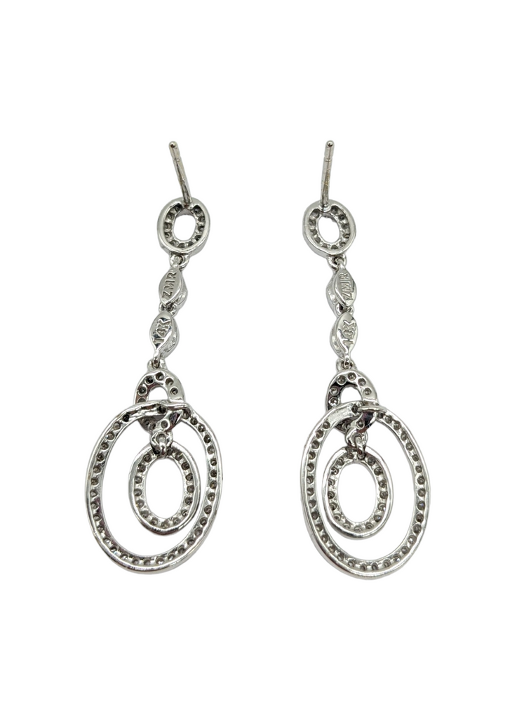 Diamond Chip Oval Dangled Earrings - Dick's Pawn Superstore