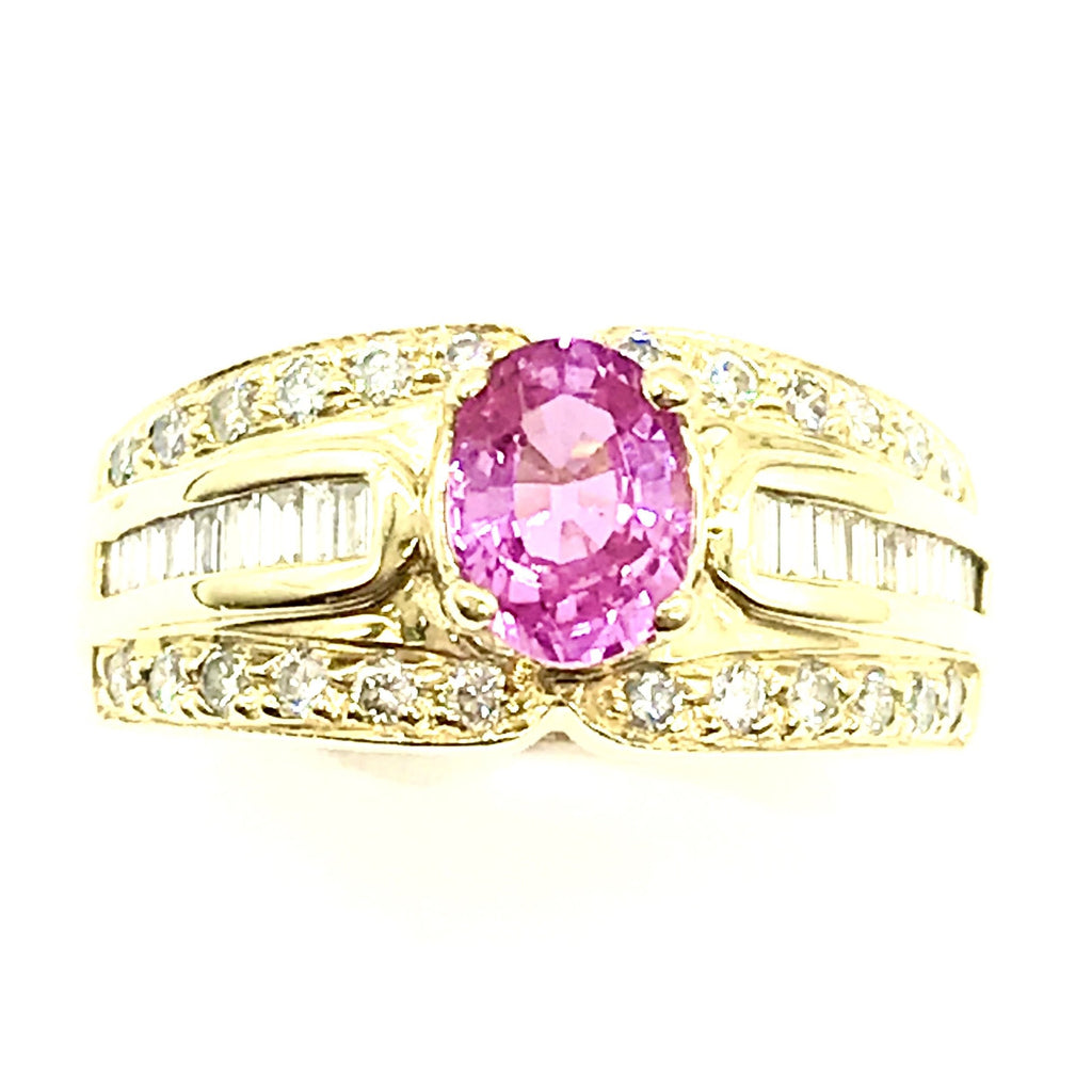 18k YG 3/4ctw Diamond & Pink Sapphire Ring - Dick's Pawn Superstore