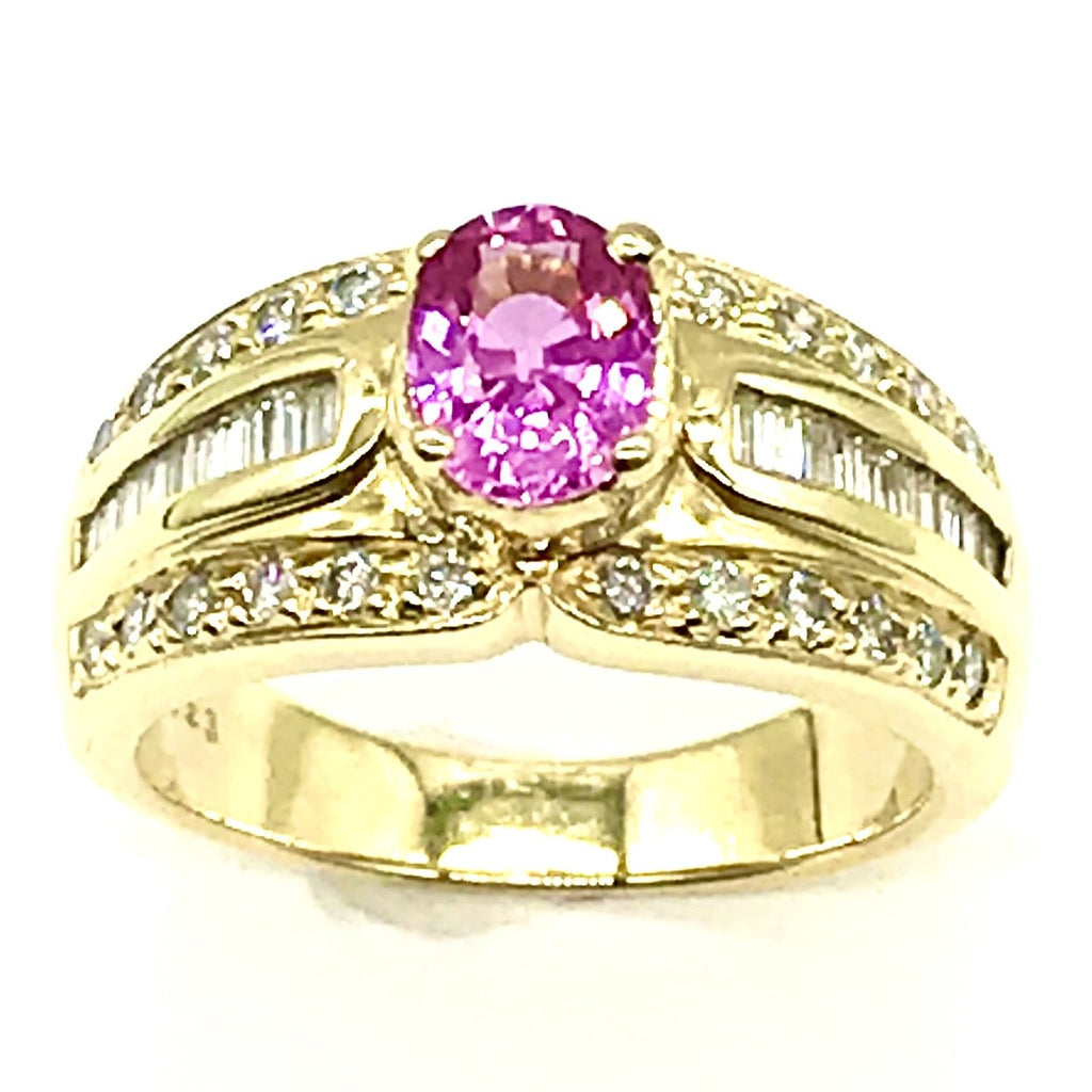 18k YG 3/4ctw Diamond & Pink Sapphire Ring - Dick's Pawn Superstore
