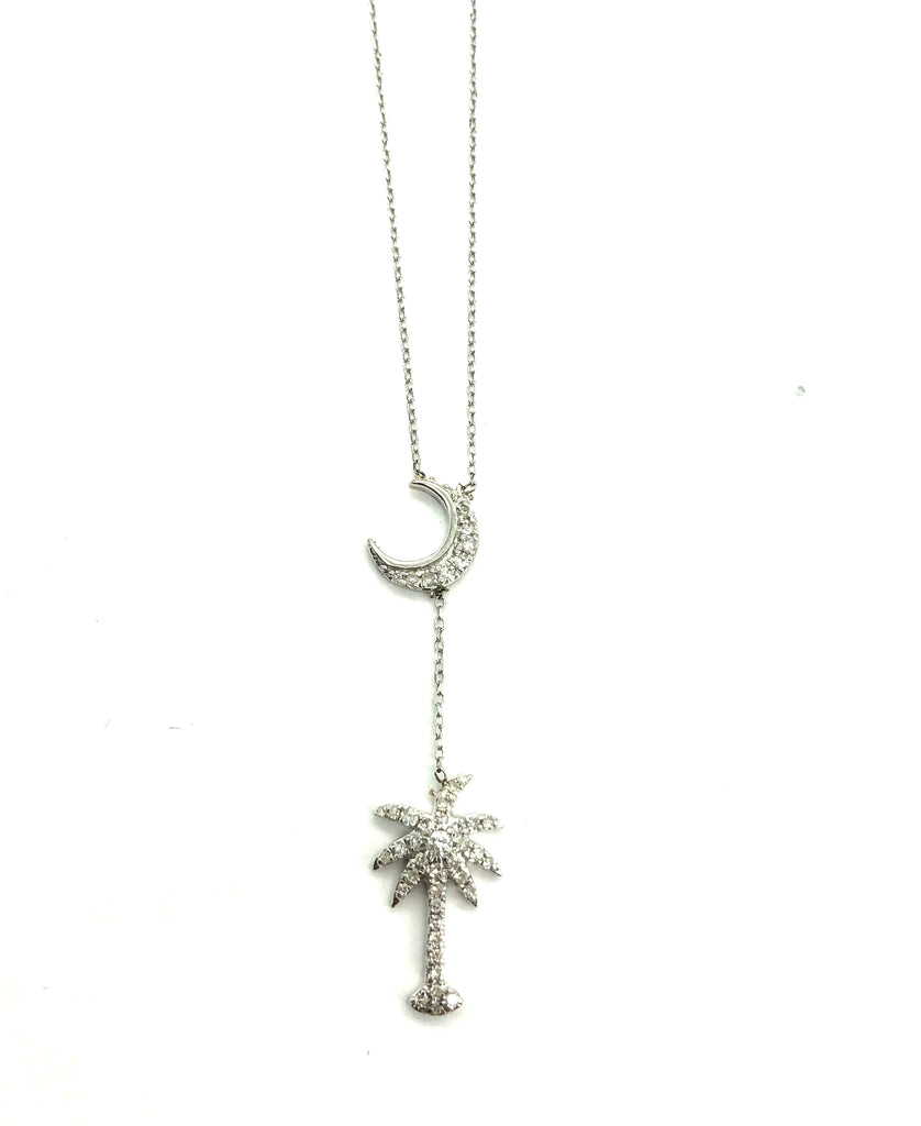 *New* Lariat Style Diamond Palm & Moon Necklace - Dick's Pawn Superstore