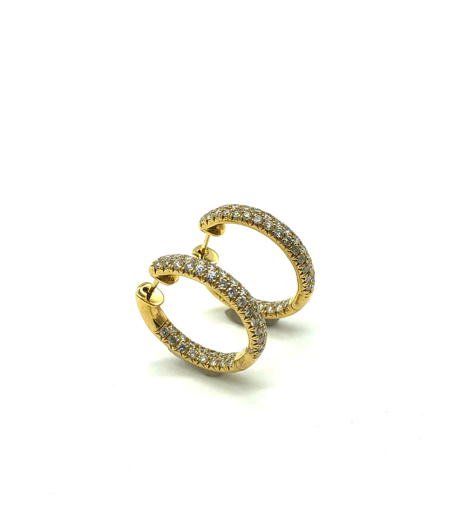 *New* 18k Gold & 2 Ctw Diamond Hoops - Dick's Pawn Superstore