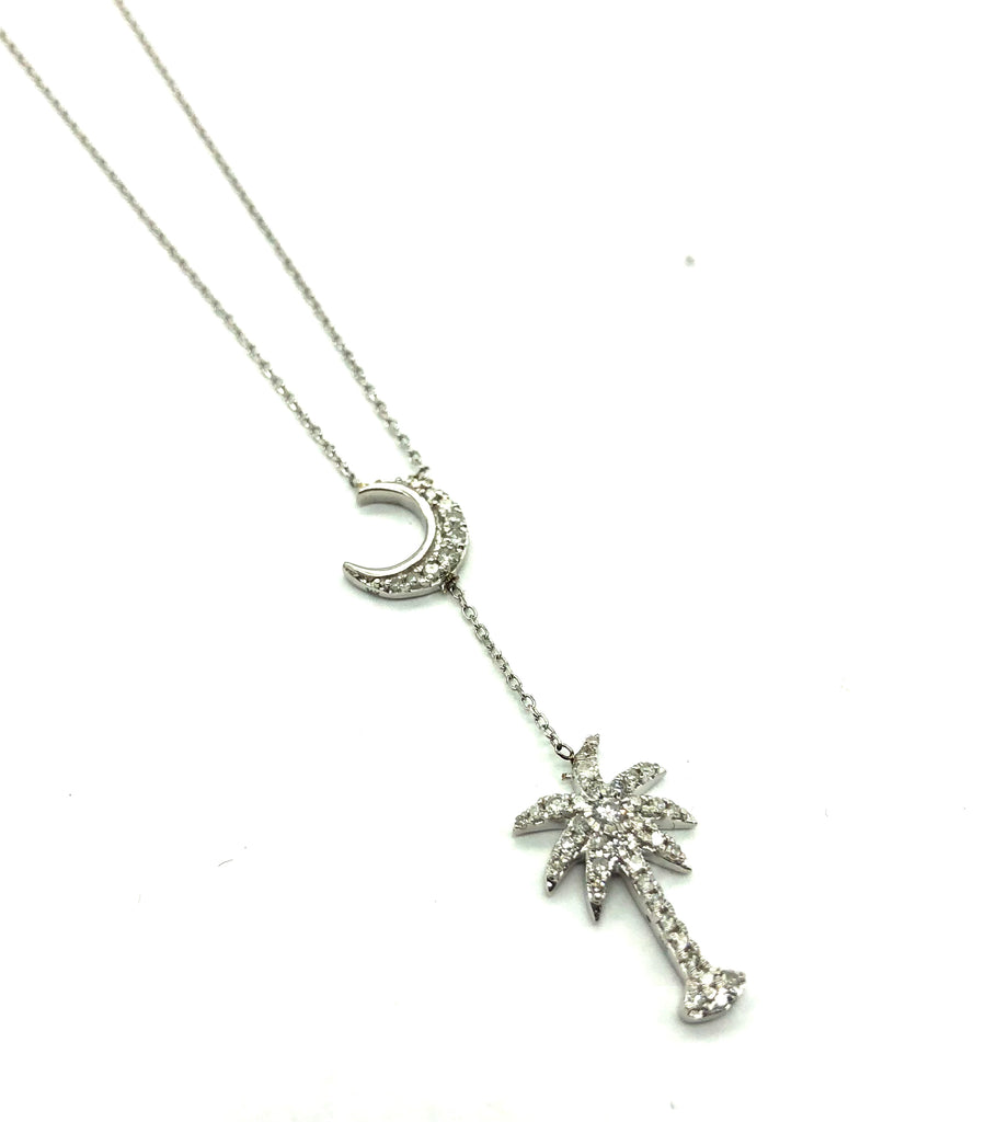 *New* Lariat Style Diamond Palm & Moon Necklace - Dick's Pawn Superstore