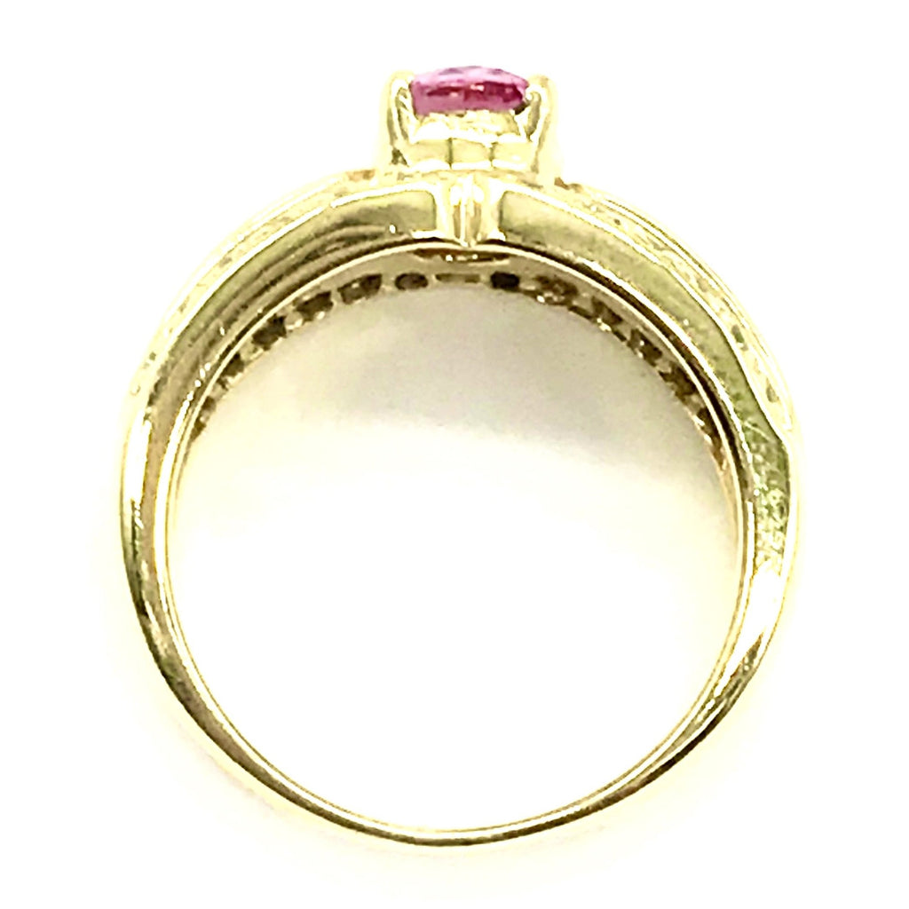 18k YG 3/4ctw Diamond & Pink Sapphire Ring - Dick's Pawn Superstore