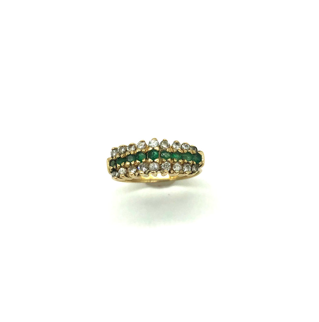 Emerald & Diamond Tiered Ring - Dick's Pawn Superstore