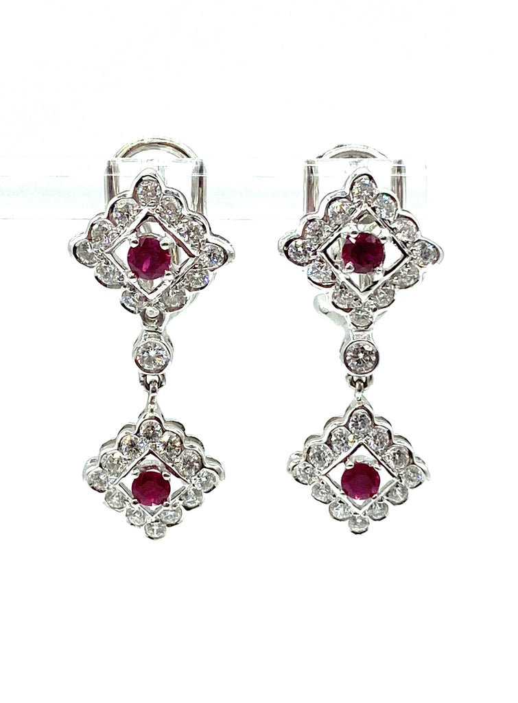 Ruby and Diamond Dangle Earrings - Dick's Pawn Superstore