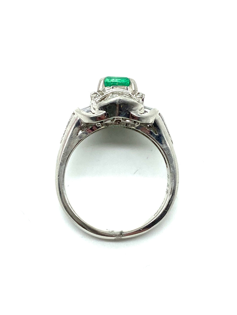 Emerald and Diamond Platinum Ring - Dick's Pawn Superstore