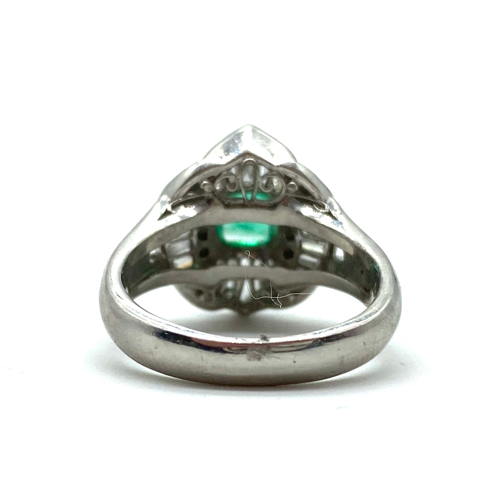 Emerald and Diamond Platinum Ring - Dick's Pawn Superstore