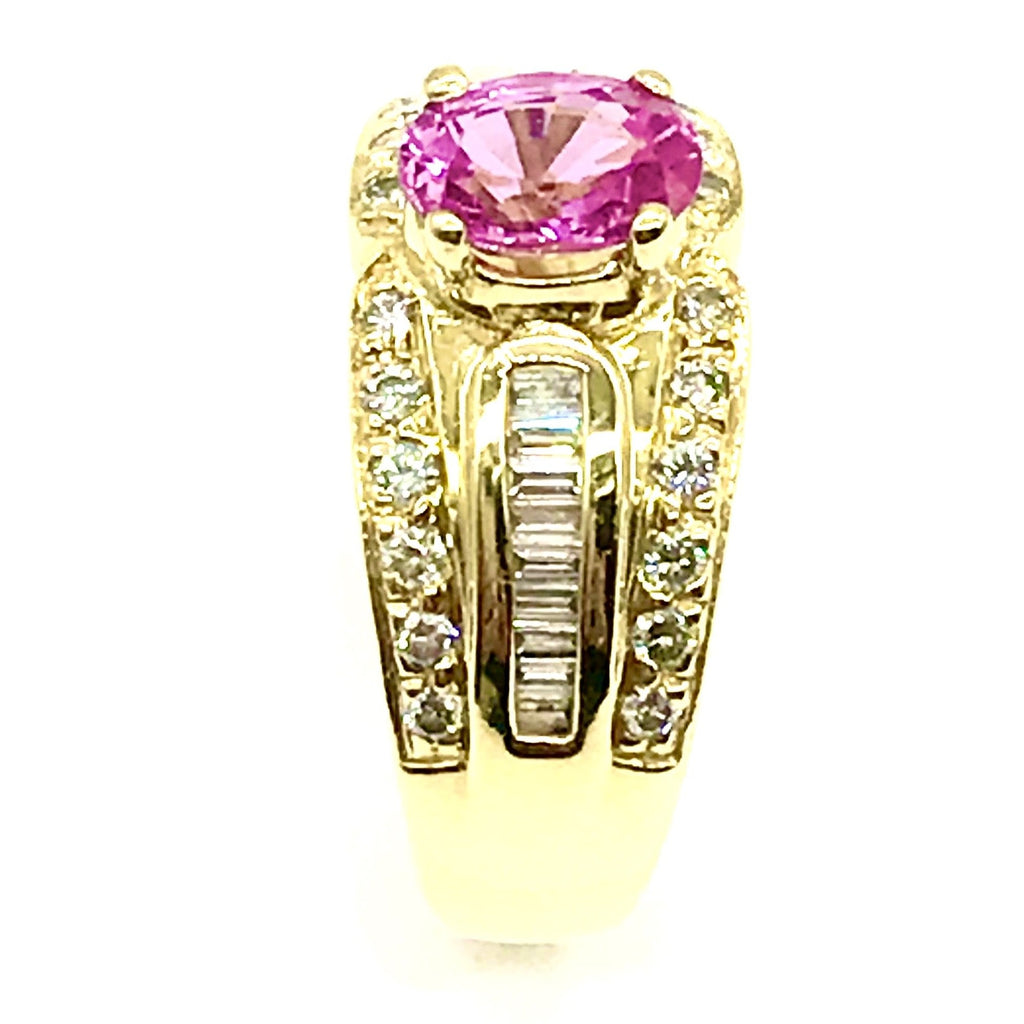 18k YG 3/4ctw Diamond & Pink Sapphire Ring - Dick's Pawn Superstore